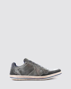 Black Shoes Mens: CREST SNEAKERS BLACK LEATHER
