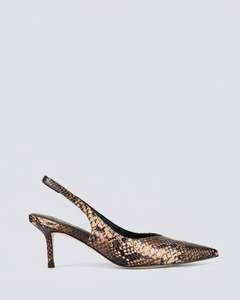 Siren Shoes: YORY SLINGBACK HEELS BROWN SNAKE