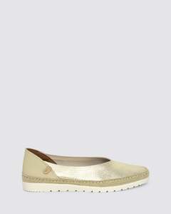 Womens Flats: NOELIA FLATS ORO LEATHER