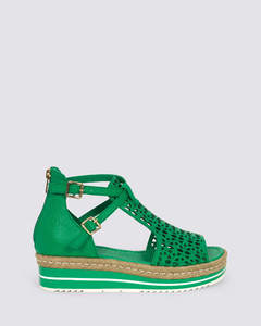 Womens Wedges: ACCRA WEDGE SANDALS BRIGHT EMERALD