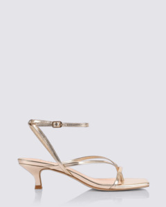 Verali: MAEVE KITTEN HEEL SANDALS CHAMPAGNE