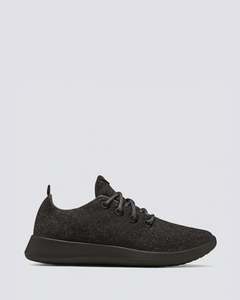 Mens Sneakers: MENS WOOL RUNNER NATURAL BLACK/BLACK SOLE