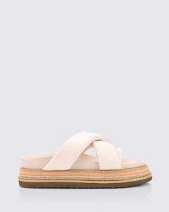 Verali: THELMA FLATFORM SANDALS BONE