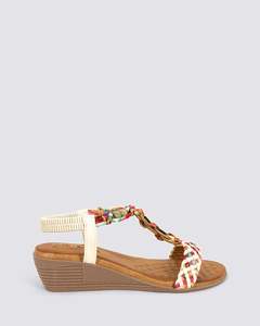 Womens Sandals: URSA WEDGE SANDALS WHITE