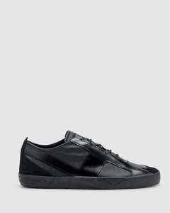 Mens Sneakers: SLANTE-D LOW MENS SNEAKERS BLACK/BLACK
