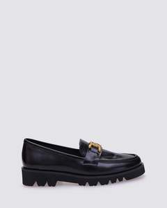 Andrea Biani: LUNA LOAFERS BLACK LEATHER