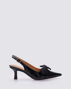 LOLITA SLINGBACK HEELS BLACK PATENT