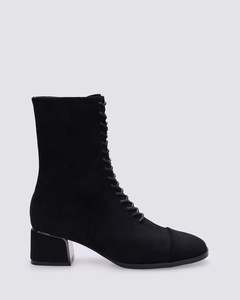 Andrea Biani: LAVERNE ANKLE BOOTS BLACK MICROFIBRE