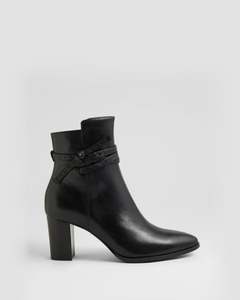 Django And Juliette: ADAIRE HEELED ANKLE BOOTS BLACK/BLACK
