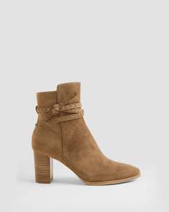 Django And Juliette: ADAIRE HEELED ANKLE BOOTS LIGHT CHOCOLATE