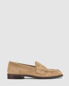 Siren Shoes: PADDY LOAFERS TAUPE SUEDE