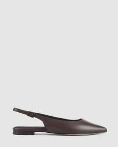 LOLA SLINGBACK FLATS CHOCOLATE BROWN