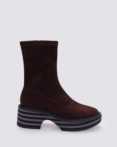 Womens Boots: LOVEY BOOTS CHOCOLATE MICROFIBRE