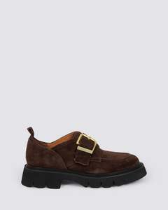 KIVIA LOAFERS DEEP BROWN SUEDE