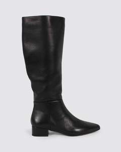 Mollini: THE BOOT LONG BOOTS BLACK LEATHER