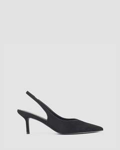 YORY SLINGBACK KITTEN HEELS BLACK SUEDE