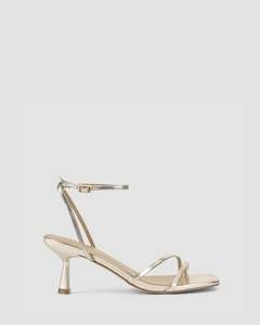 SAFFRON STRAPPY HEELS GOLD METALLLIC