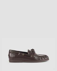 PALOMA BOAT SHOES CHOCOLATE BROWN LEATHER
