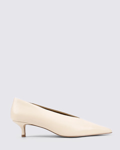 Siren Shoes: FLYNN POINT TOE PUMPS CREAM WHITE LEATHER