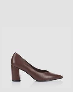 Verali: ELLIOT BLOCK HEEL PUMPS CHOCOLATE BROWN