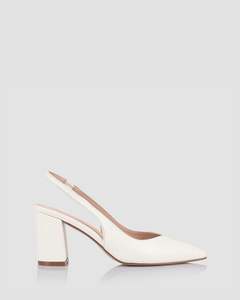 Verali: ELISHA SLINGBACK BLOCK HEELS CHALK WHITE