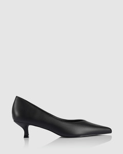 LUCY KITTEN HEEL PUMPS BLACK