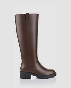 JAILYN CHUNKY KNEE HIGH BOOTS CHOCOLATE BROWN