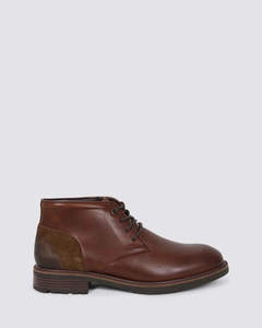Mens Shoes: LYNX MENS LACE UP BOOTS BROWN