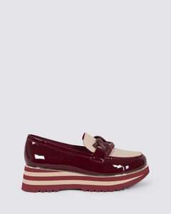 EAILA PLATFORM LOAFERS WINE/NUDE