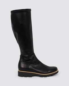 DELLAH LONG BOOTS BLACK STRETCH