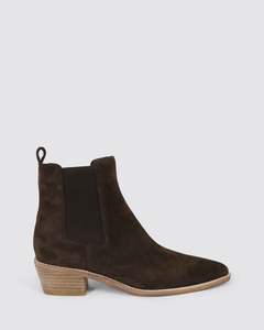 Womens Boots: DANELLE ANKLE BOOTS CHOCOLATE SUEDE