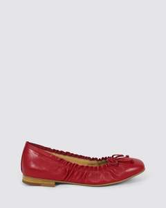 PEPPIES FLATS DARK RED LEATHER
