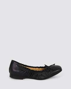 Top End: PEPPIES FLATS BLACK LEATHER