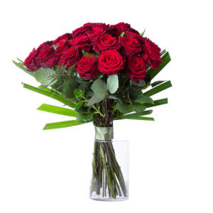 Anniversary: A Rose with Heart Chocolate