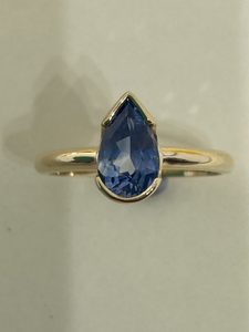 Coloured Stone Rings: Pear Sapphire Ring - Andrea Spicer