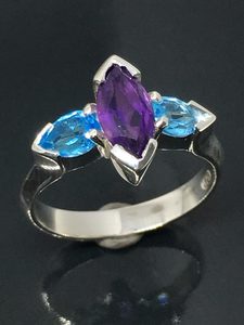 Amethyst & Blue Topaz Ring - Andrea Spicer