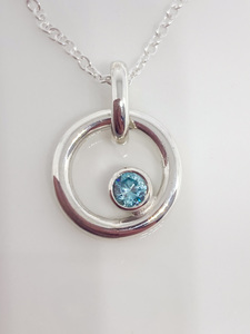 Blue Zircon Pendant - Andrea Spicer