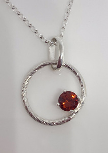 Silver Pendants: Garnet Pendant - Andrea Spicer