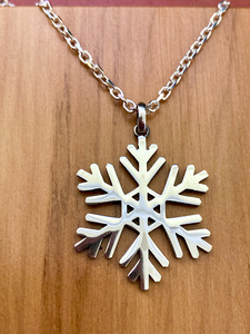 Snow Flake Jewellery: Large Silver Snowflake Pendant - Andrea Spicer