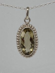 Silver Pendants: Lemon Quartz Pendant - Andrea Spicer