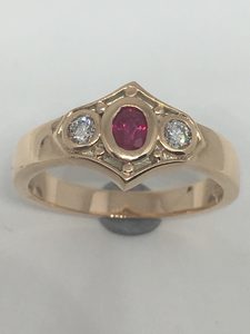 Art Deco Ruby & Diamond Ring - Andrea Spicer