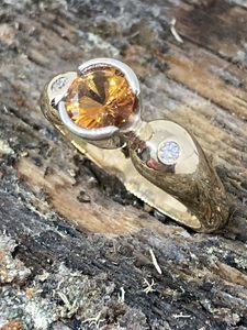 Coloured Stone Rings: Citrine and Diamond Dress Ring - Andrea Spicer