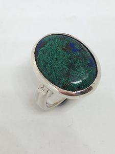 Coloured Stone Rings: Azurite/Malachite Ring - Andrea Spicer