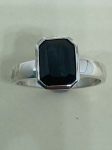 Coloured Stone Rings: Black Sapphire Silver Ring - Andrea Spicer