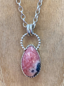 Silver Pendants: Rhodonite Pendant - Andrea Spicer