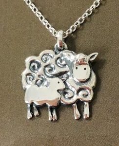 Silver Sheep & Lamb Pendant - Andrea Spicer