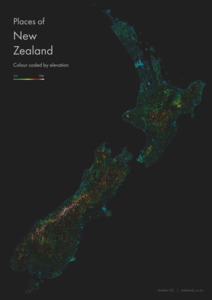 Products: New Zealand Place Names by Elevation
