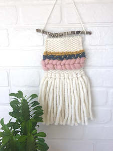 Mini Wall Hanging - Mustard/Grey/Pink