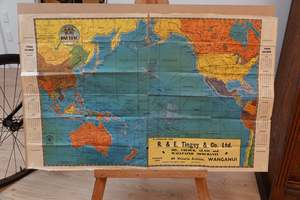 Maps Curiosities: R & E Tingley & Co World Map with 1944 calendar