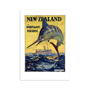 Art Posters: For the game fisherperson in your life...Sportsman's Paradise Tourist Print (A3)